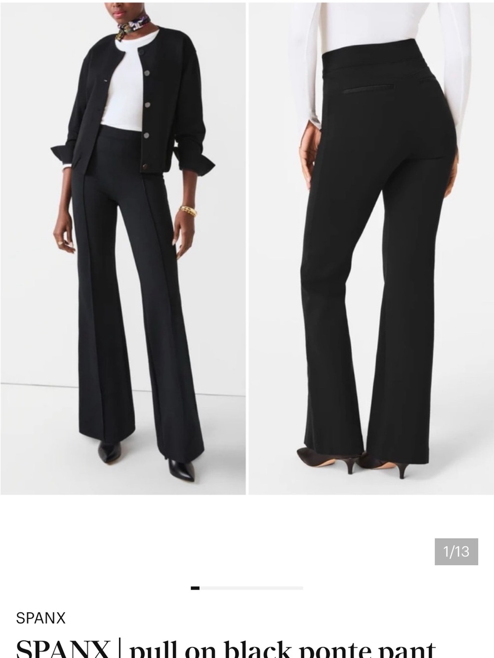 SPANX Black Bootcut Flare Trousers with Tag
